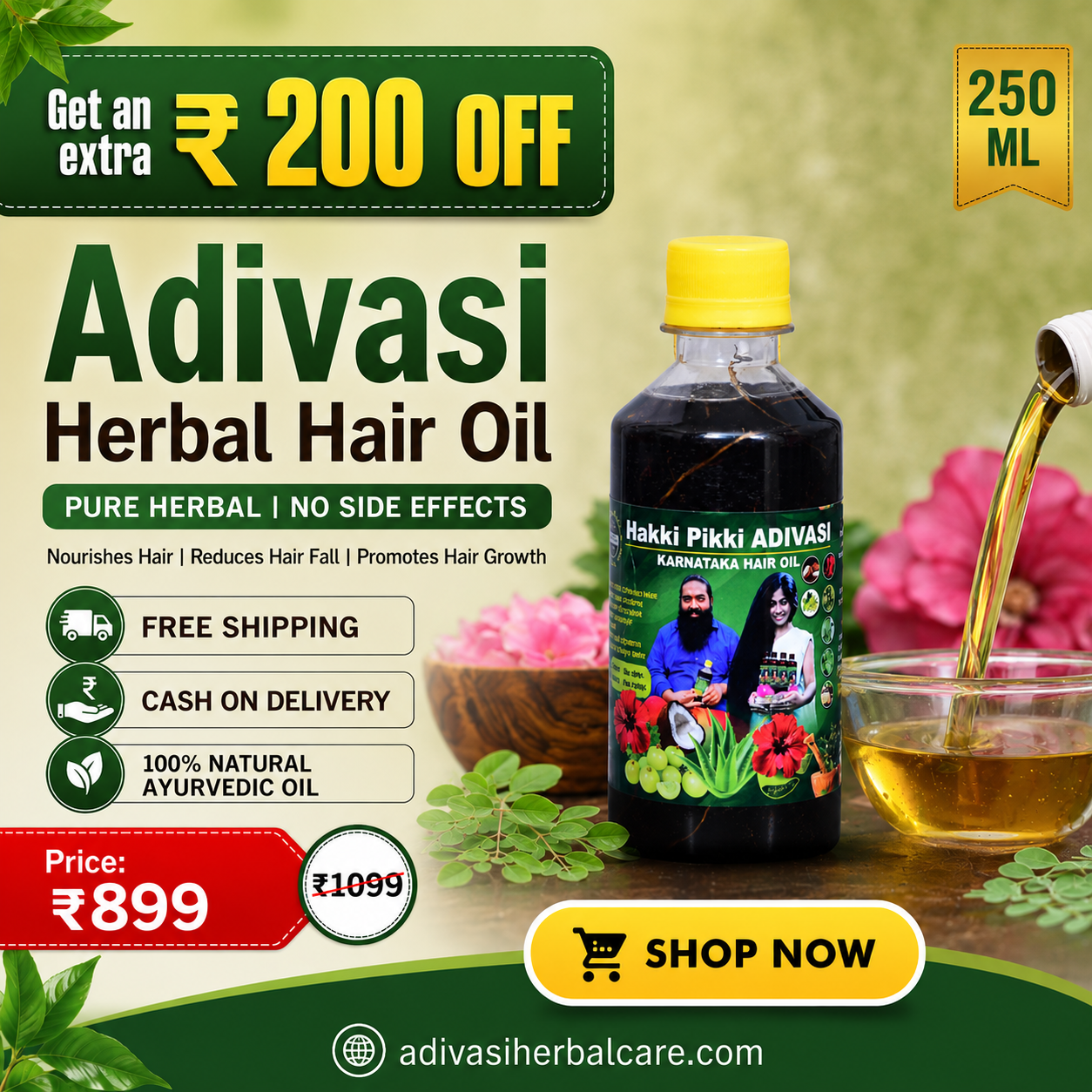 Adivasi Hakki Pikki Herbal Hair Oil
