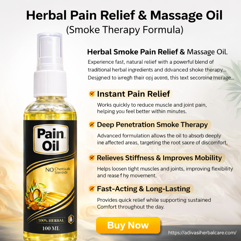 Premium Herbal Pain Relief & Massage Oil (Smoke Therapy Formula)