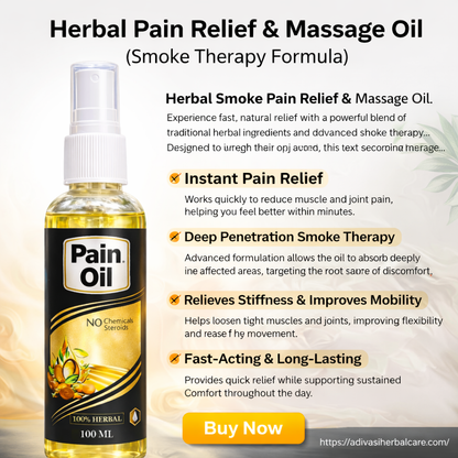 Premium Herbal Pain Relief & Massage Oil (Smoke Therapy Formula)